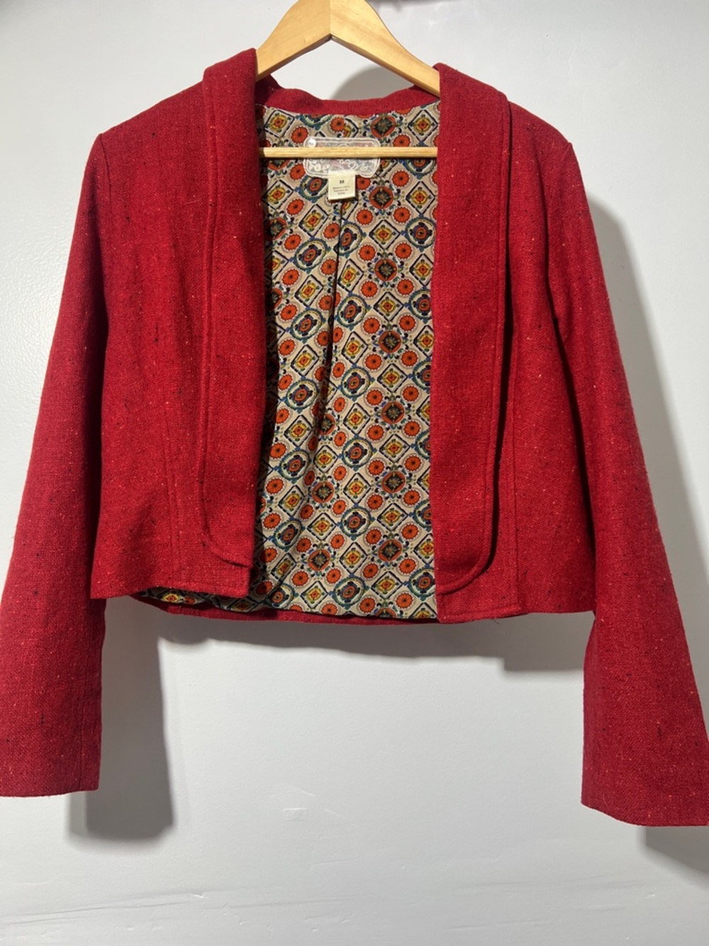Nick & Mo Red Tweed Wool Mix Blazer